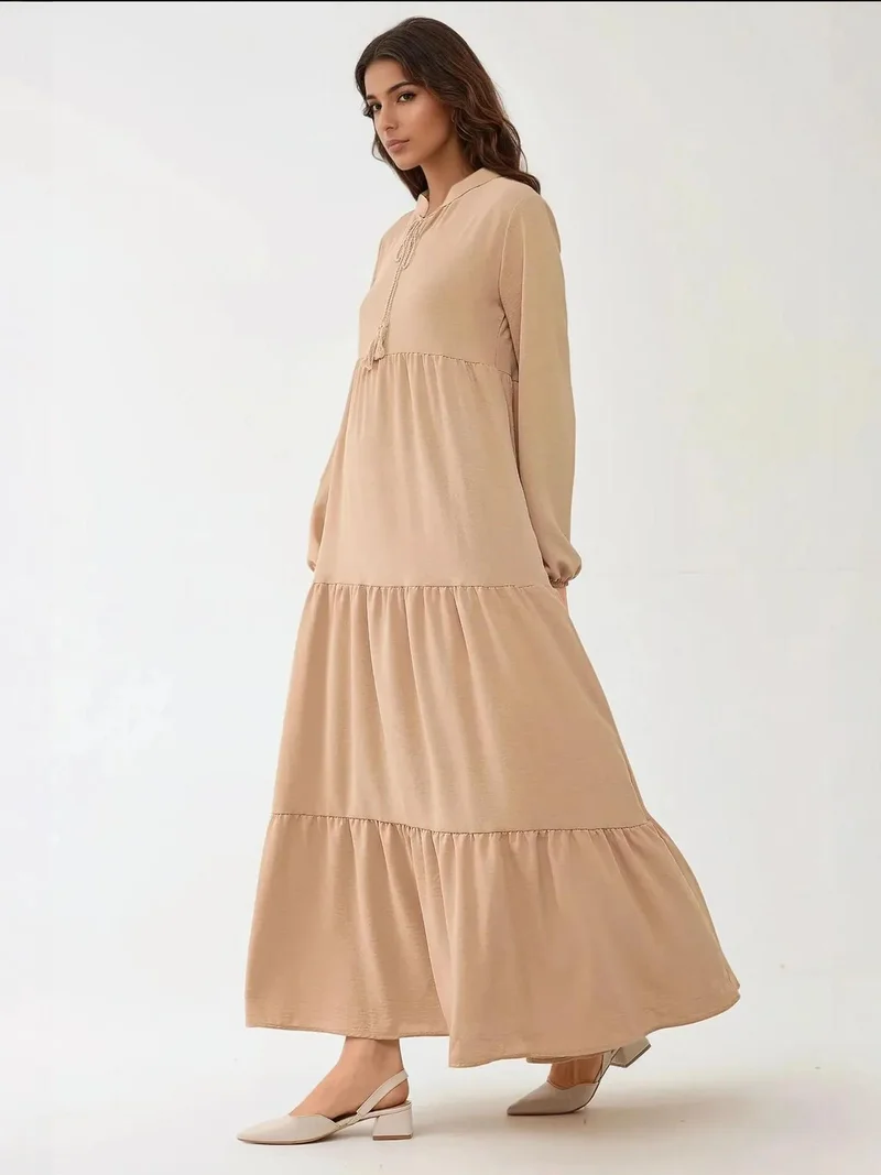 chinese dress ladies Otis Off-Shoulder Long Sleeve Maxi Viscose Knit Dress – NÓRA main image 0