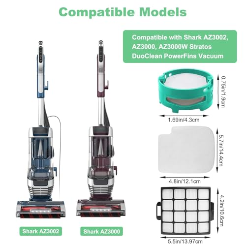 Alrens AZ3002 Replacement Filters and Odor Kit for Shark AZ3002 AZ3000 AZ3000W Stratos Duo Clean PowerFins Upright Vacuumm, 2 Filter + 4 Foam & Felt Kit + 4 Odor Neutralizer Cartridges - Image 2