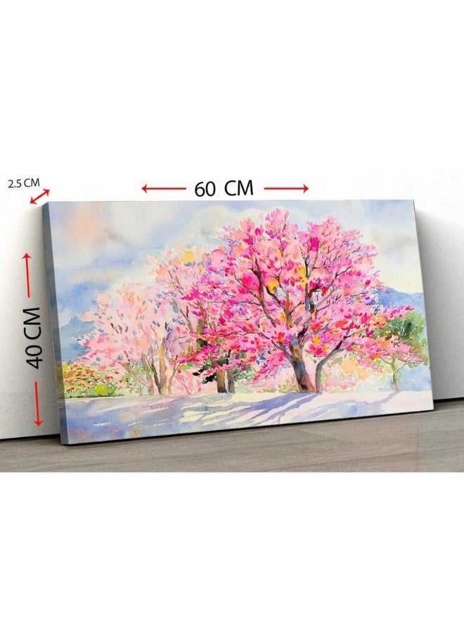 Home Gallery Canvas Wall Art, Abstract Framed Portrait of Wild himalayan cherry in the morning  - Image 4