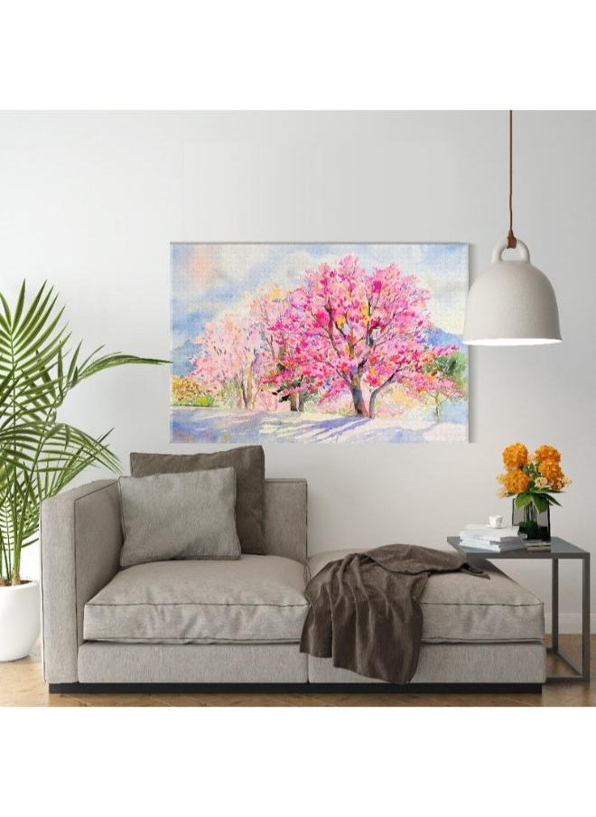 Home Gallery Canvas Wall Art, Abstract Framed Portrait of Wild himalayan cherry in the morning  - Image 3