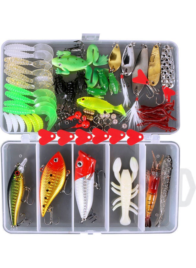 نيبمينينت طقم ملحقات طعوم وخطافات لصيد الأسماك على شكل سمكة المنوة مكون من 78 قطعة - Image 1