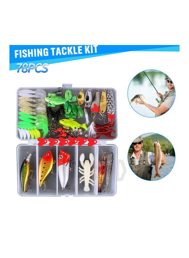 نيبمينينت طقم ملحقات طعوم وخطافات لصيد الأسماك على شكل سمكة المنوة مكون من 78 قطعة - Image 5