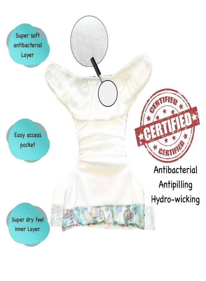 Dumbledo Premium Cloth Diaper with Cotton Insert (Pack of 1) | Hypoallergenic | Breathable | Quick Dry | Designed by Moms | 3 Months - 3 Years | Unisex Baby - Image 2