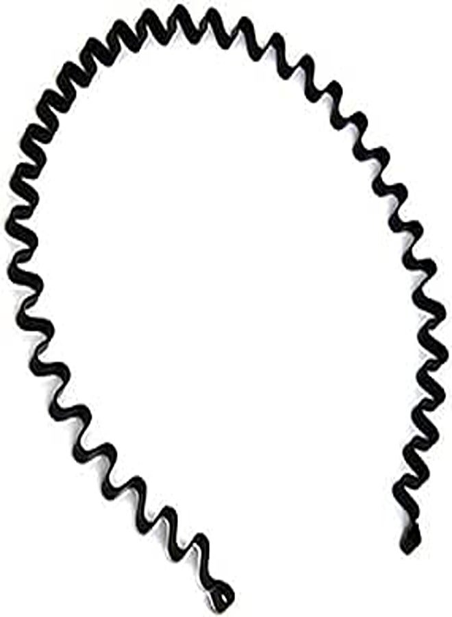 Oem unisex black metal comb sports band long hair headband black for men and women