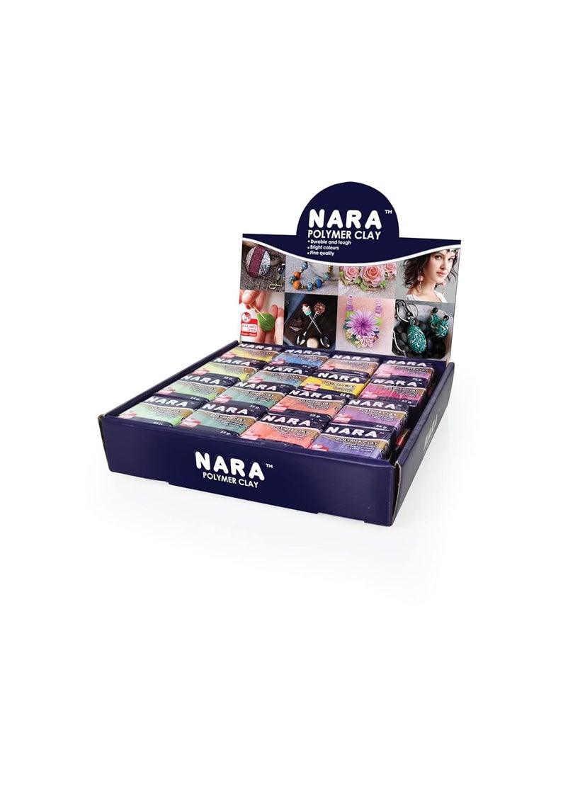 Nara Nara Polymer Clay - 48 Pieces x 55g Display Stand - PM-2640-48 - Made in Thailand  - Image 1