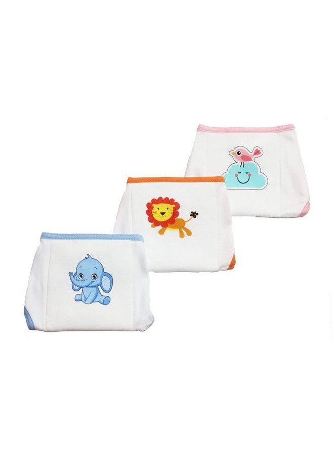 SOFTCARE - Small Size Premium Cotton Cloth Reusable Extra Wide Padded Nappy For 2 To 4 Months Baby 3Pcs Pack - Image 1