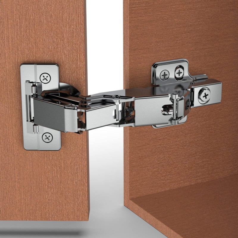 Chibery 2 Pack 165 Degree Frameless Lazy Susan Hinge Clip ON Plate for Easy Installation Soft Close MultiPivot Concealed Hardware for Corner Kitchen Cabinet Cupboard Folded Folden Door Closets