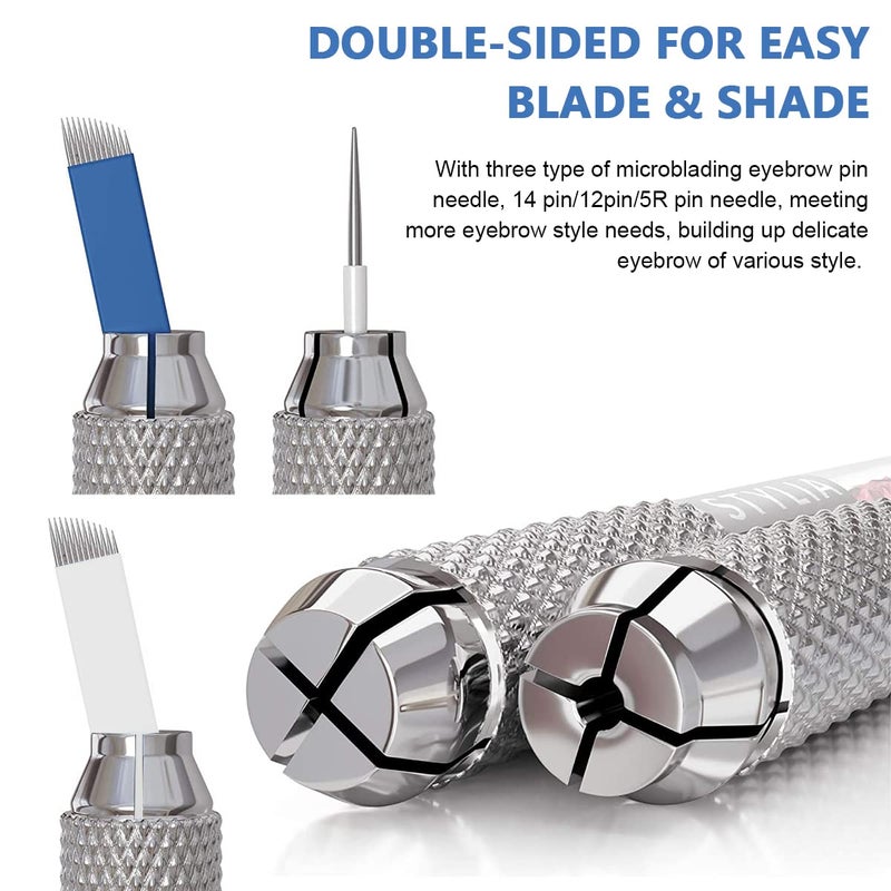 M'AYCREATE MAYCREATE® Microblading Kit, Eyebrow Pen Needle Kit with Finger Gloves Permanent Eyebrow Tattoo Kit, Black Tattoo Ink for Practicing, Eyebrow Practise Skin Tool for New Beginners and Professions - Image 3