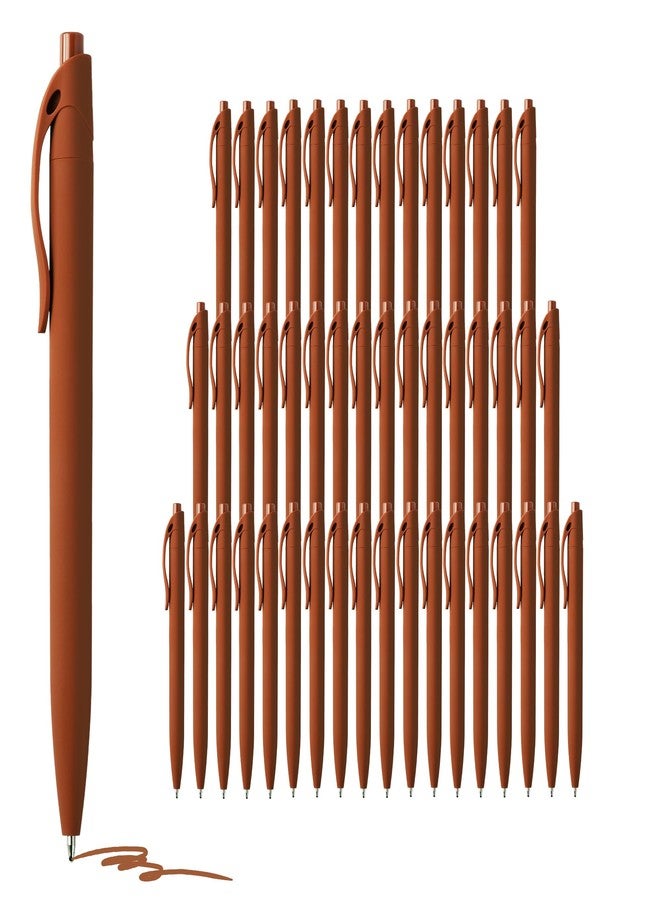 deegtran Pens Bulk, 50 Pack No Bleed Brown Click Pen, Wholesale Retractable Ballpoint Pens, Pens Medium Point, Smooth Ink Pens, 1.0MM Brown Ink - Image 1