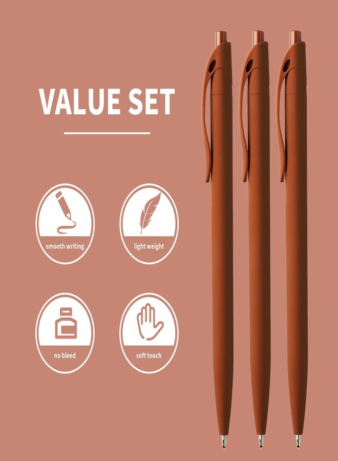 deegtran Pens Bulk, 50 Pack No Bleed Brown Click Pen, Wholesale Retractable Ballpoint Pens, Pens Medium Point, Smooth Ink Pens, 1.0MM Brown Ink - Image 2