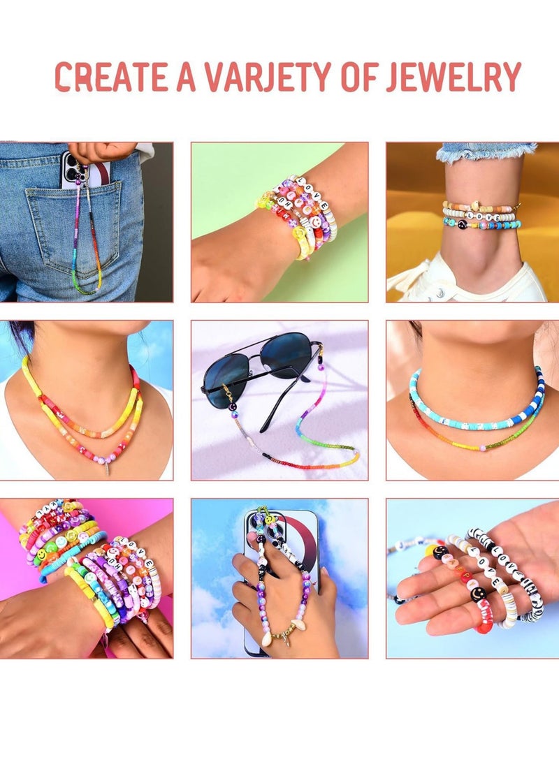 هايدو 17 , 246 قطعة 60 لون طين خرزة سوار يجعل مجموعة , [ ديي ] مجوهرات مسطّحة مجموعة , حزام سير عقد & حلق & مجوهرات تعويذة & مرنة حبل , بوليمر أسود حجارة خرزة هبة , مناسبة لأنّ بنت أكثر من 6 سنون ( لون عشوائيّ ) ( لون عشوائيّ وأسلوب ) - Image 2