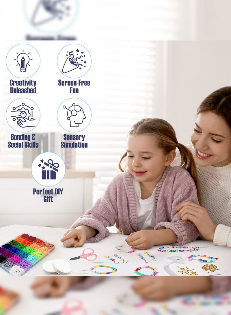 هايدو 17 , 246 قطعة 60 لون طين خرزة سوار يجعل مجموعة , [ ديي ] مجوهرات مسطّحة مجموعة , حزام سير عقد & حلق & مجوهرات تعويذة & مرنة حبل , بوليمر أسود حجارة خرزة هبة , مناسبة لأنّ بنت أكثر من 6 سنون ( لون عشوائيّ ) ( لون عشوائيّ وأسلوب ) - Image 3