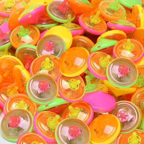 MOEAWS 50Pcs Kids Light Up Spinning Tops Set 4 Color Mixing LED Flashing Tops Bulk Toys Christmas Party Favors Halloween Prizes School Classroom Rewards Birthday Goodie Bag Fillers for Boys Girls - Image 5