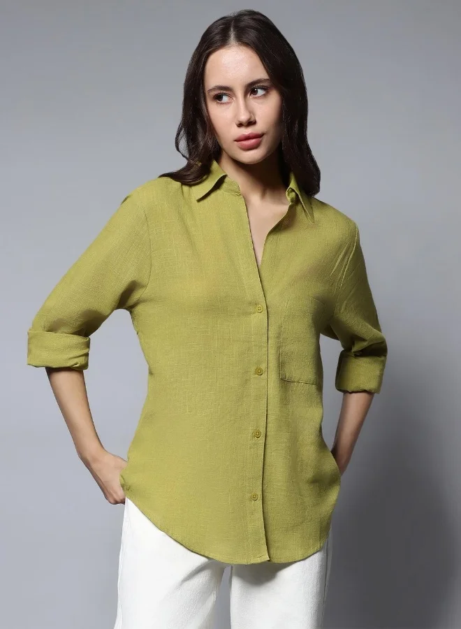 هاي ستار Women Green Shirt