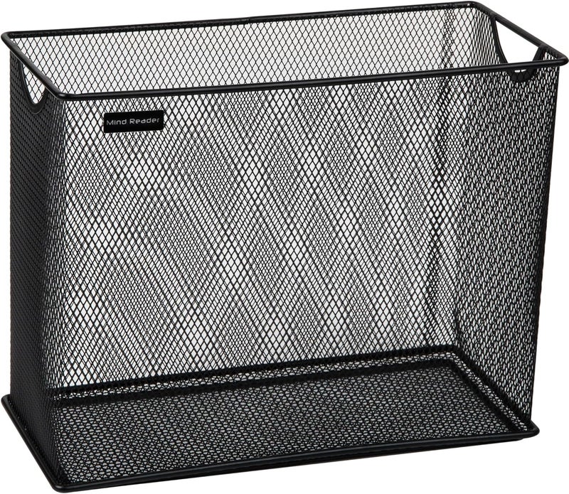 Mind Reader Vertical File Storage, Desktop Organizer, Hanging Files, Office, Metal Mesh, 12.25" L x 5.5" W x 10" H, Black (Pack of 6) - Image 1