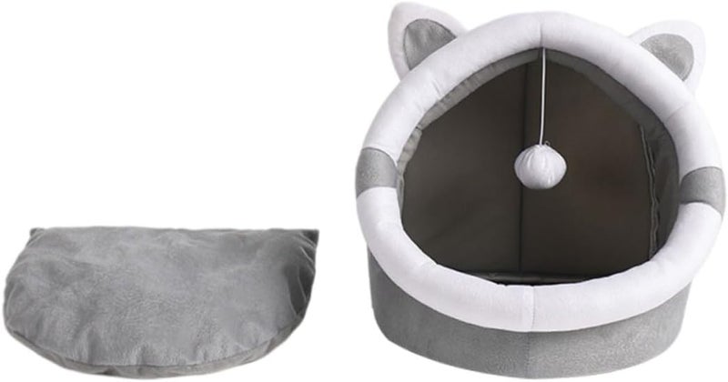 GALPADA Semi-Closed Cat Nest Warm Pet Sleeping Bed Medium Size Indoor Household Dog Kennel Cushion for Winter Rest - Image 1