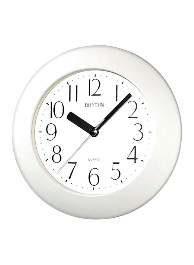 Rhythm Value Added Vapour Resistant Round Analog Quartz Movement Wall Clock White 17.8 x 17.8 x 4.9 cm 4KG652WR03 - Image 1