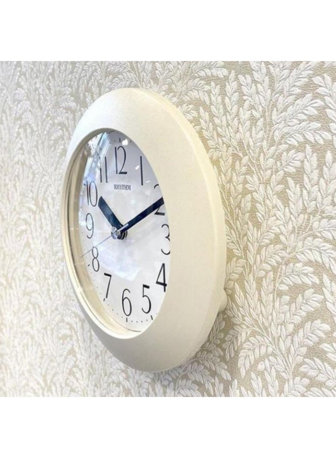 Rhythm Value Added Vapour Resistant Round Analog Quartz Movement Wall Clock White 17.8 x 17.8 x 4.9 cm 4KG652WR03 - Image 3