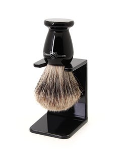 Edwin Jagger Edwin Jagger 1EJ946SDS Classic Best Badger Hair Exfoliating Shaving Brush with Stand for Shaving Cream or Shaving Soap for Men and Women (Imitation Ebony)  - Image 1