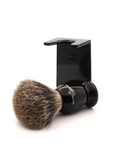 Edwin Jagger Edwin Jagger 1EJ946SDS Classic Best Badger Hair Exfoliating Shaving Brush with Stand for Shaving Cream or Shaving Soap for Men and Women (Imitation Ebony)  - Image 2