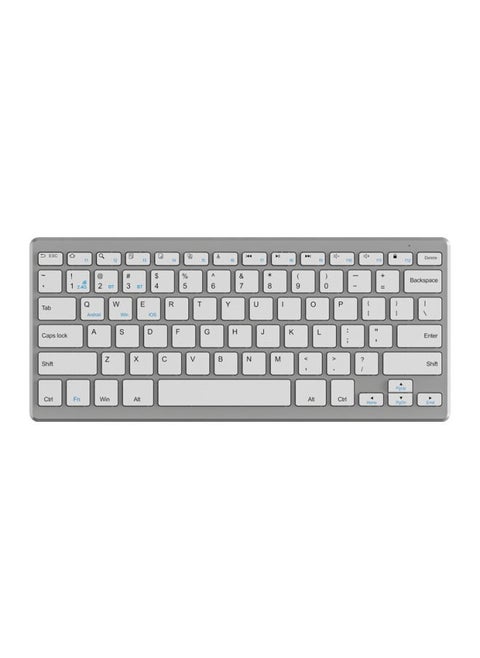 The Wireless Bluetooth Keyboard Is Suitable For Mobile Phone Tablet Computer 78 Key Keypad Mute Office Multilingual-Color:K019 Battery Version Single Bluetooth Silver Single Keyboard