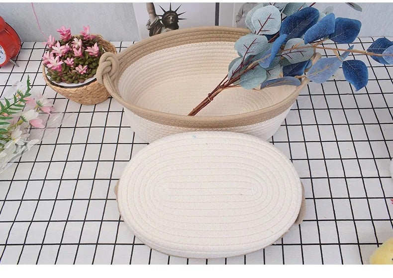 Y&D Handmade Cotton Rope Laundry Basket - Woven Storage Bin for Clothes, Appliances, Toys - Image 3
