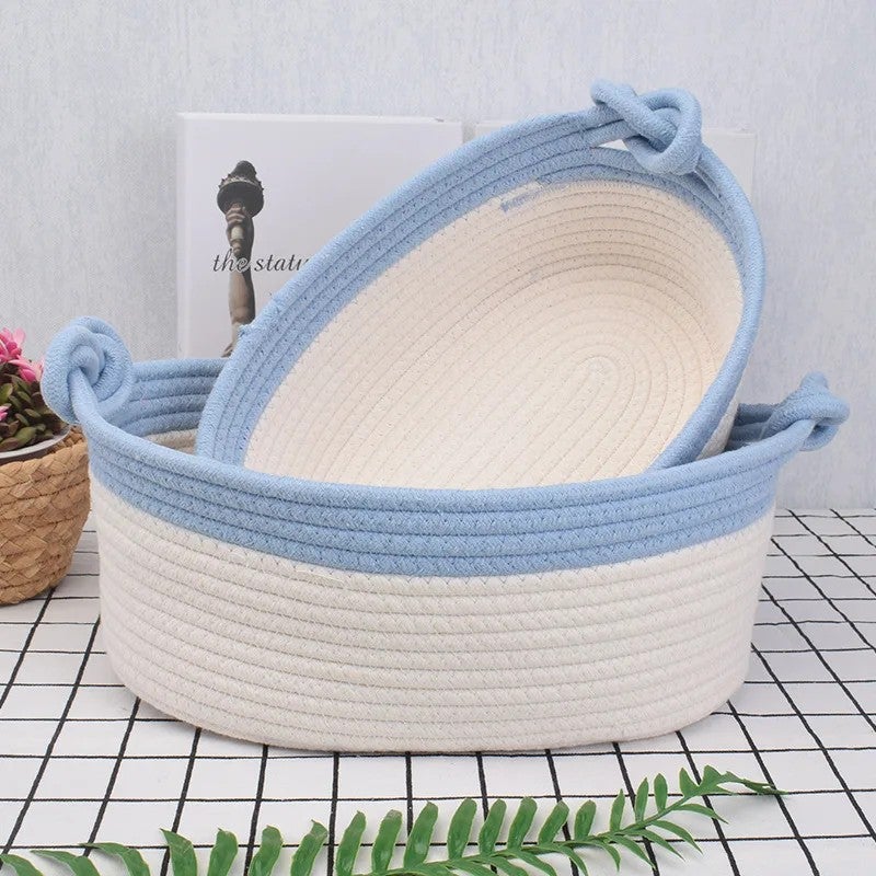 Y&D Handmade Cotton Rope Laundry Basket - Woven Storage Bin for Clothes, Appliances, Toys - Image 4