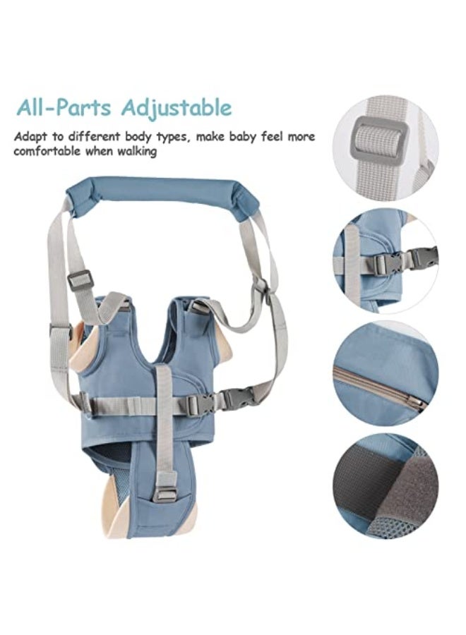 Baby Walking Harness Handheld Baby Walker Assistant Belt Adjustable Toddler Infant Walker Safety Harnesses Standing Up Walking Learning Helper with Detachable Crotch for 9-24 Month Old (Blue) - Image 3