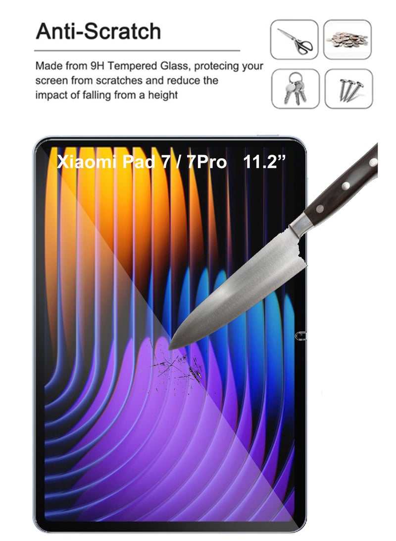 Xiaomi Pad 7 / Xiaomi Pad 7 Pro  11.2 inches  - [2 Pack] Tempered Glass Screen Protector - Premium HD Delicate Touch , Higher Transparency , Easy to Install ,Anti-scratch and Bubble-free Screen Protector - Clear - Image 2