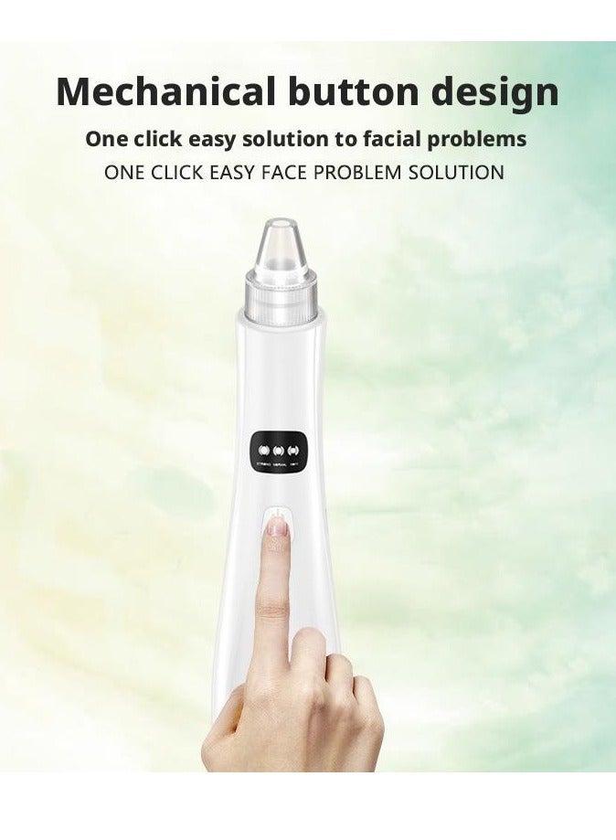 general Blackhead Remover, 3 Speeds Electric Blackhead Extractor, USB Rechargeable Blackhead Vacuum (White) - Image 2