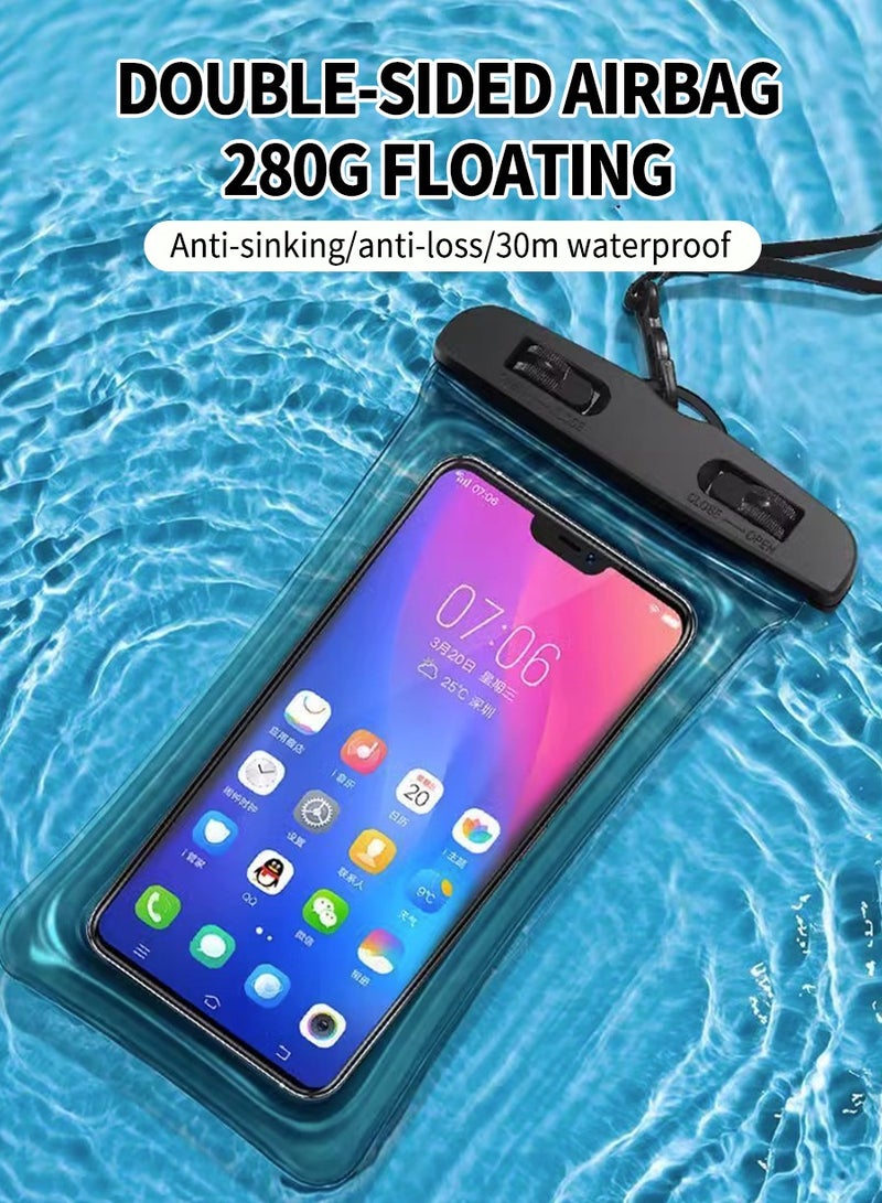 BEIRUI حالتان مائيتان للهواتف، حقيبة شفافة كبيرة تعمل باللمس، مناسبة للهواتف الكبيرة حتى 7.2 بوصة، متوافقة مع آيفون 12/13/14/15 برو ماكس S22 S23 ألترا - Image 4