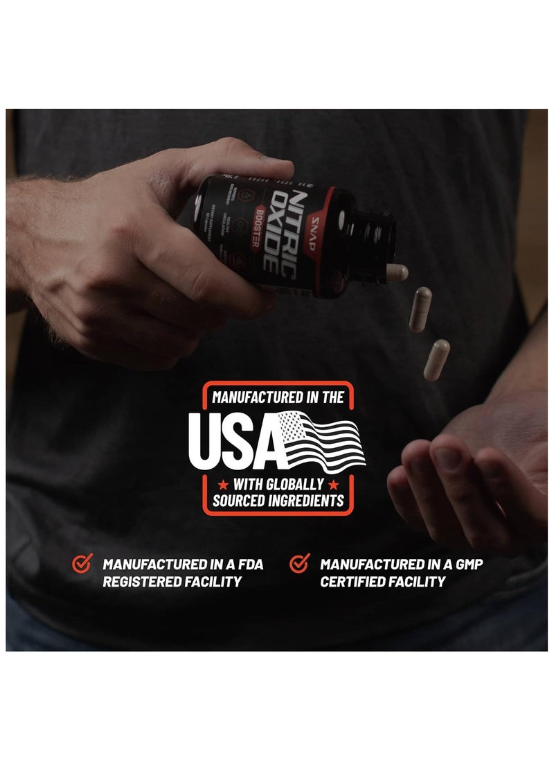 SNAP SUPPLEMENTS - Nitric Oxide Booster, Support Quick recovery,Aids healthy circulation and support muscle growth - Dietary Supplements 90 Capsules - Image 1