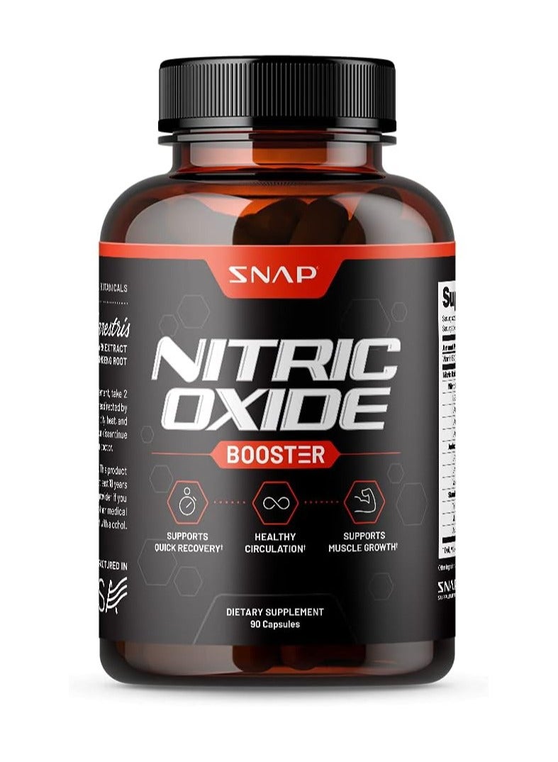 SNAP SUPPLEMENTS Nitric Oxide Booster Supports Quick Recovery† Aids Healthy Circulation† Supports Muscle Growth† Dietary Supplement 90 Capsules. - Image 1