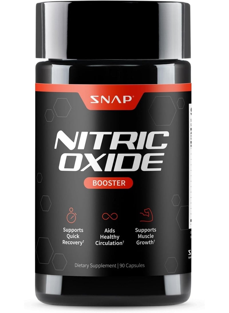 SNAP SUPPLEMENTS معزز أكسيد النيتريك يدعم التعافي السريع† يساعد في الدورة الدموية الصحية† يدعم نمو العضلات† مكمل غذائي 90 كبسولة. - Image 1
