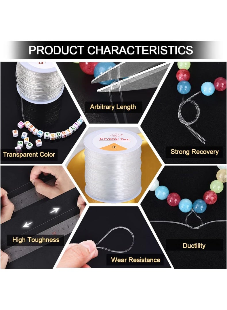 كابسترو خيط مرن بسمك 1 مم - 328 قدم (100 متر) من خيط تشكيل الخرز الأبيض لصناعة المجوهرات، والتزيين، والحرف اليدوية، وصنع الأساور يدوياً - Image 3