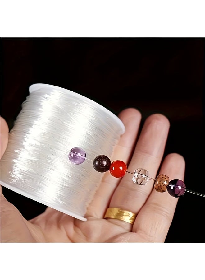 كابسترو خيط مرن بسمك 1 مم - 328 قدم (100 متر) من خيط تشكيل الخرز الأبيض لصناعة المجوهرات، والتزيين، والحرف اليدوية، وصنع الأساور يدوياً - Image 4