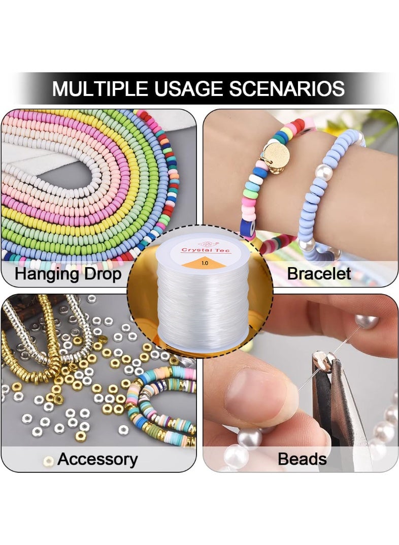 كابسترو خيط مرن بسمك 1 مم - 328 قدم (100 متر) من خيط تشكيل الخرز الأبيض لصناعة المجوهرات، والتزيين، والحرف اليدوية، وصنع الأساور يدوياً - Image 5