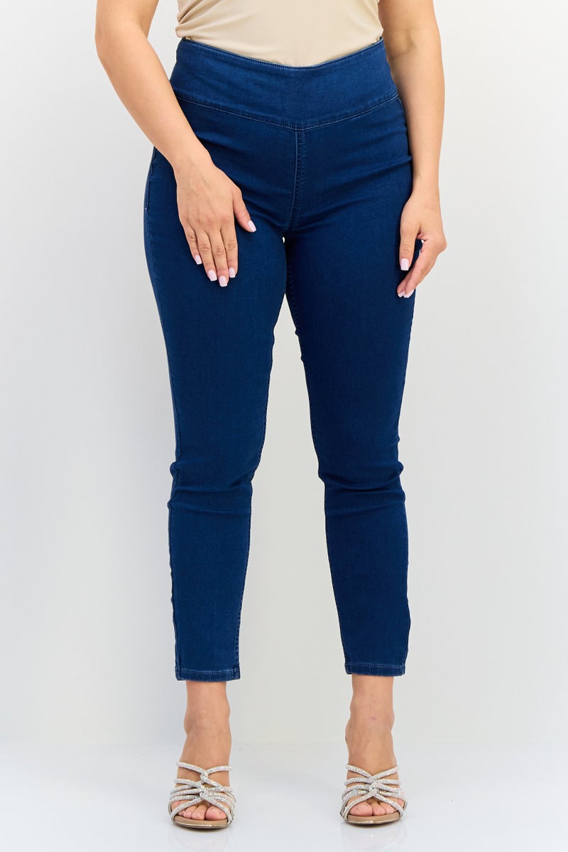 ONLY Women Skinny Fit Wash Stretchable Denim Jeggings, Mid Blue - Image 1