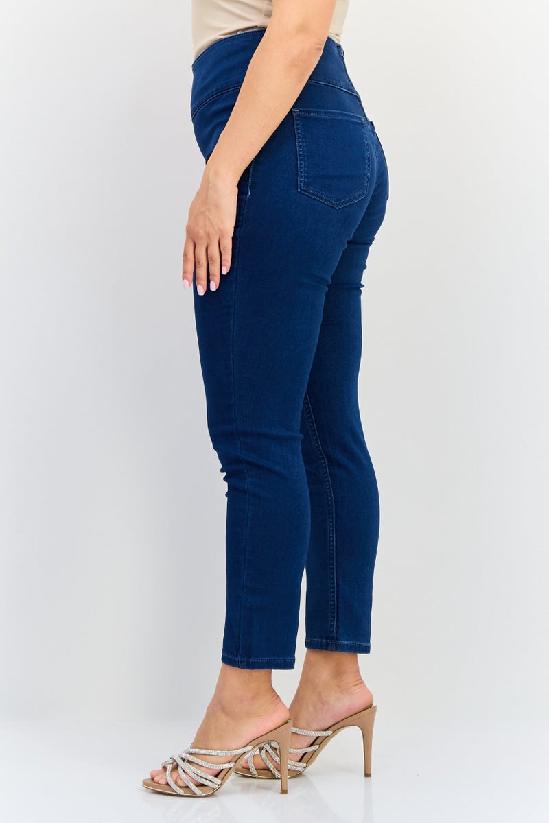 ONLY Women Skinny Fit Wash Stretchable Denim Jeggings, Mid Blue - Image 4