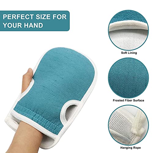 LYDL 3 Pcs Exfoliating Back Scrubber for Shower, Korean Exfoliating Gloves Mitt for Body Exfoliation, Bath Scrub Loofah Sponge, Back Brush Washer Exfoliator for Men and Women(Multicolor) - Image 4