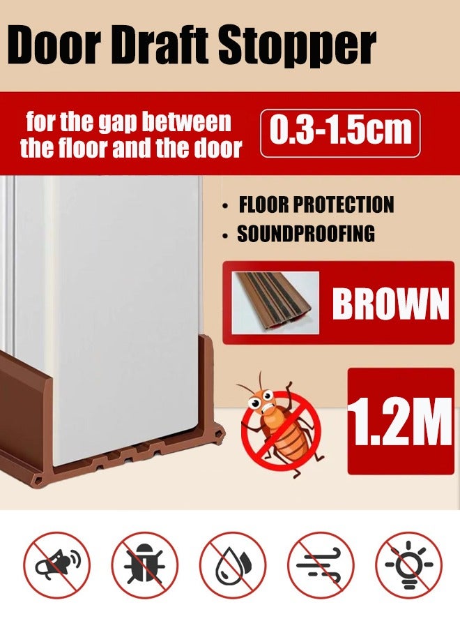 Under Door Draft Stopper,  Door Gap Sweep Seal Strip Bottom Exterior & Interior Weather Stripping Noise Blocker Door Draught Excluder, Under Door Draft Stopper Seals, Wind Breeze Noise Sound Light Dust Smell Insect Blocker for Door Window  - Image 1
