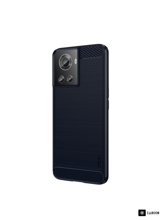For OnePlus Ace / 10R 5G MOFI Gentleness Series Brushed Texture Carbon Fiber Soft TPU Case(Blue) - Image 2
