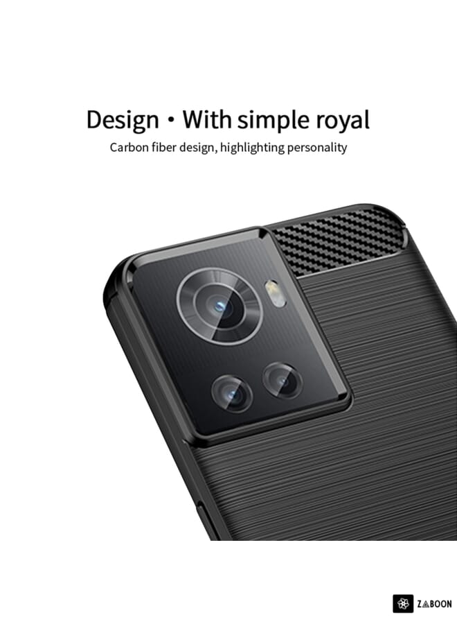 For OnePlus Ace / 10R 5G MOFI Gentleness Series Brushed Texture Carbon Fiber Soft TPU Case(Blue) - Image 5