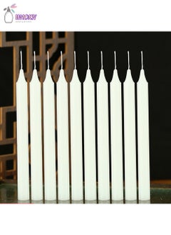 WAOKN Ten Sets Of Household Lighting Candles, Emergency Smogless Long Pole Candle, Diameter 1.7X20Cm, Can Burn For About 6 Hours  - Image 1
