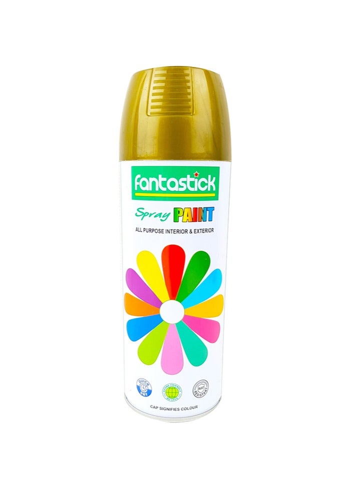 Fantastick 400ml All Purpose Spray Paint Gold Colour - Image 1