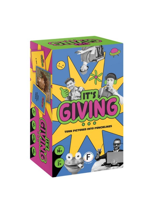 FITZ It's Giving Party Game - The Ultimate Image Captioning Card Game for Endless Laughs with Quick Rounds and Hilarious Twists, Ages 14+, 2+ Players, 30 Minute Playtime, Made by Fitz - Image 1