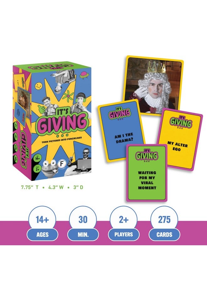 FITZ It's Giving Party Game - The Ultimate Image Captioning Card Game for Endless Laughs with Quick Rounds and Hilarious Twists, Ages 14+, 2+ Players, 30 Minute Playtime, Made by Fitz - Image 4
