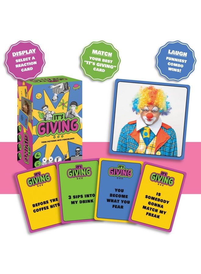 FITZ It's Giving Party Game - The Ultimate Image Captioning Card Game for Endless Laughs with Quick Rounds and Hilarious Twists, Ages 14+, 2+ Players, 30 Minute Playtime, Made by Fitz - Image 3