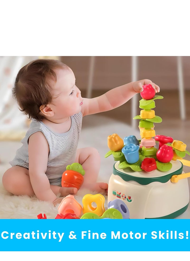 Generic - Sorting and Stacking Toy for Toddlers, Flower Garden Building Montessori Toy Set, Shape Sorting Matching Toy, Learning Educational Stacking Toy for Toddlers Boys Girls - Image 1