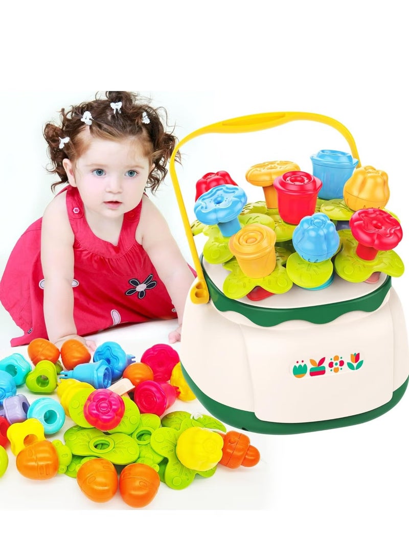 Generic - Sorting and Stacking Toy for Toddlers, Flower Garden Building Montessori Toy Set, Shape Sorting Matching Toy, Learning Educational Stacking Toy for Toddlers Boys Girls - Image 1